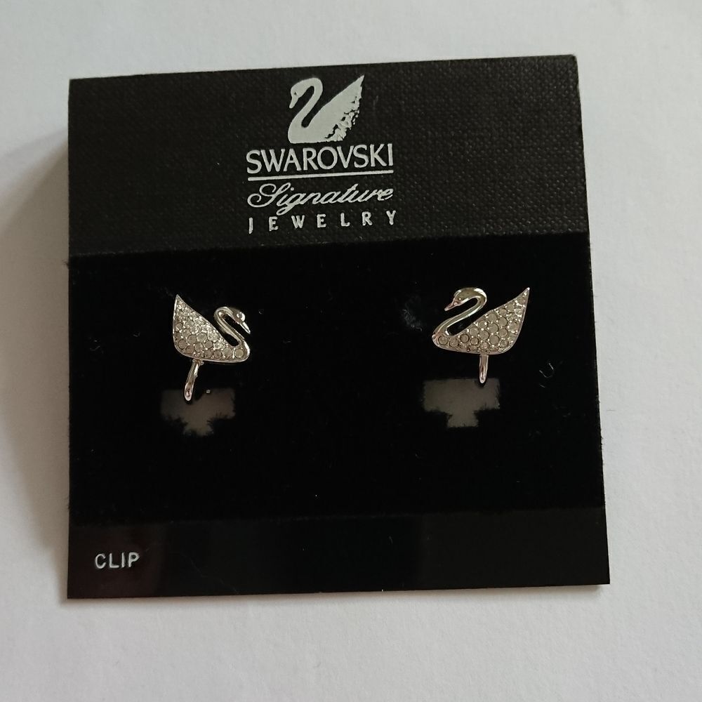 Swarovski classic swan clip- on earrings